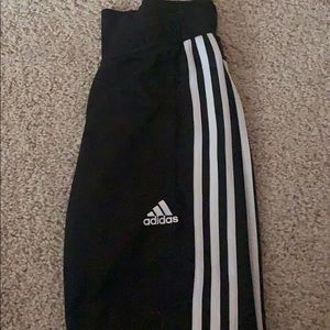 Adidas half stripe black soccer pants. Size XS